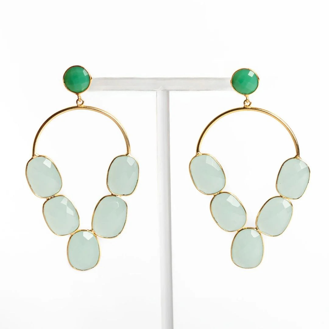 Gem Chandelier Earrings Aquamarine