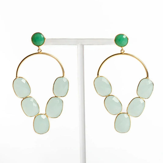 Gem Chandelier Earrings Aquamarine