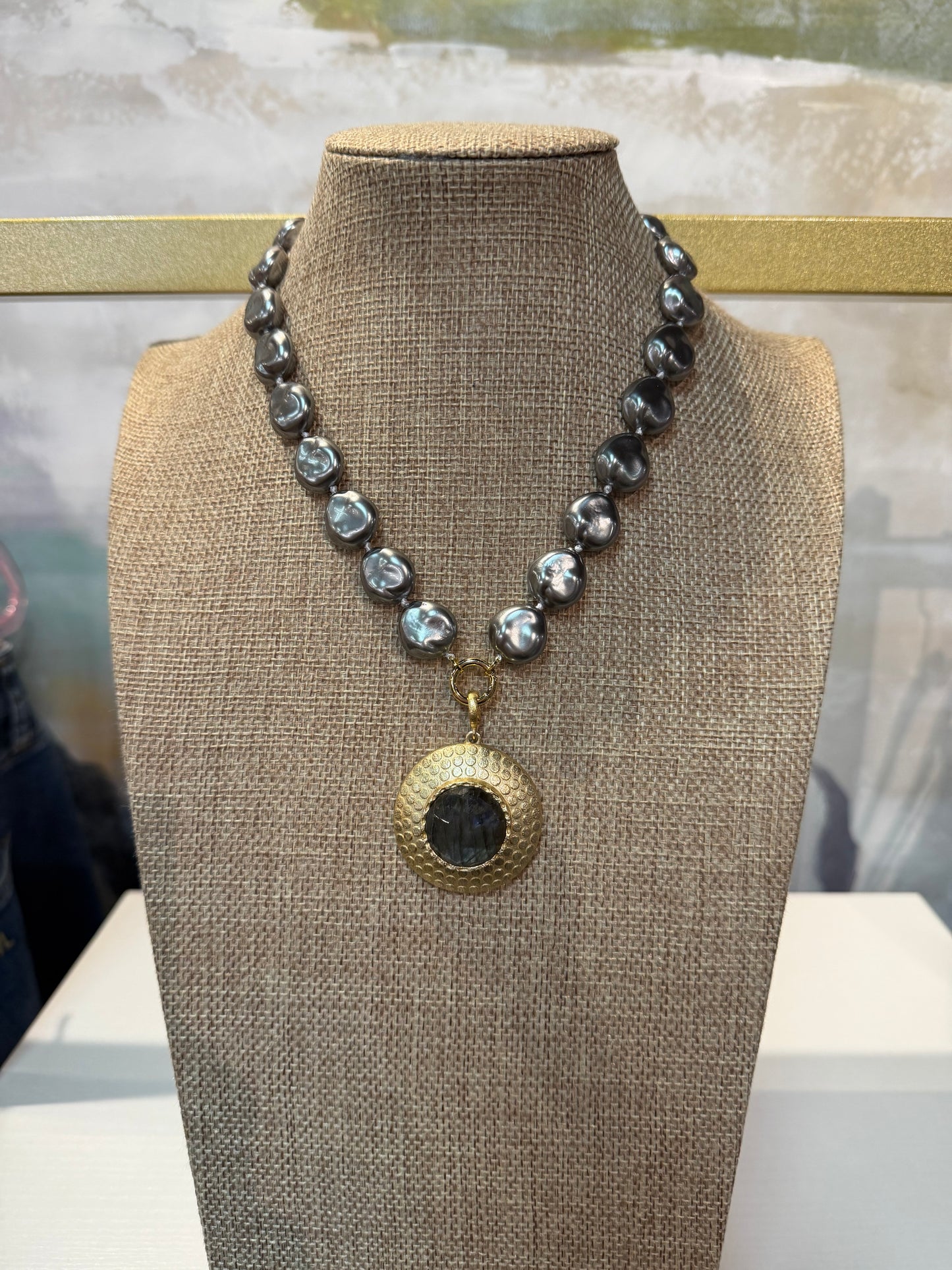 AF Labradorite Necklace Statement Charm