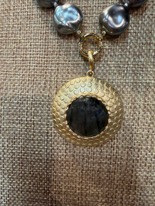 AF Labradorite Necklace Statement Charm