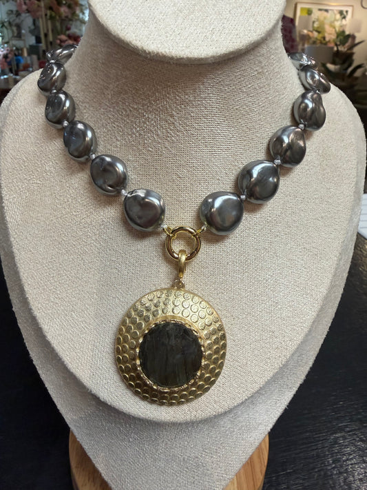 Gold Gray Pendant