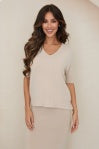 Italian V-Neck Light Sweater Knit Top