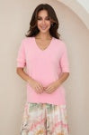 Italian V-Neck Light Sweater Knit Top