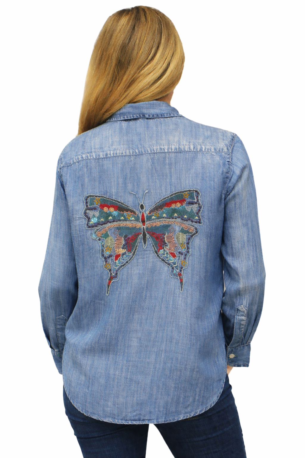 Kyla & Seo Kori Embroidered Butterfly Shirt