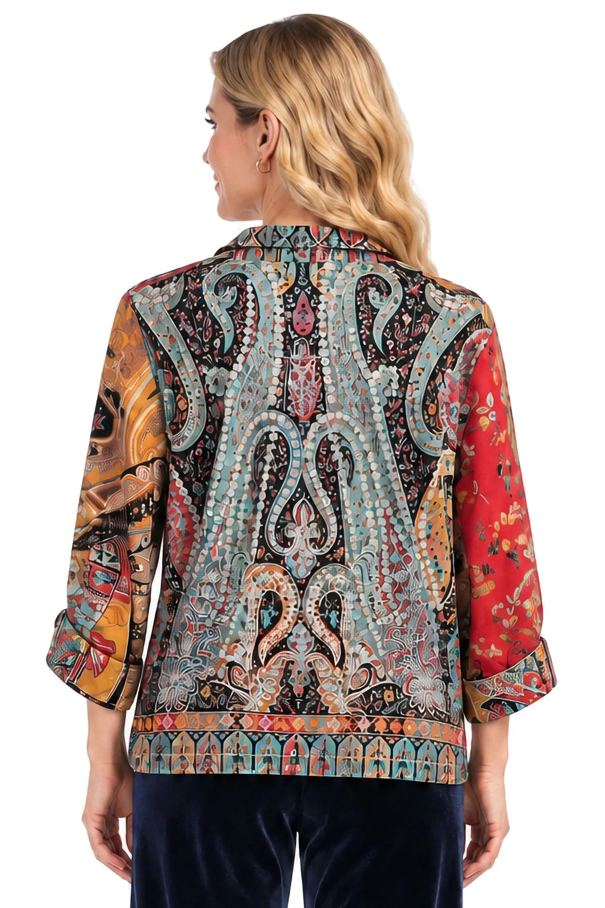 John Mark Mixed Print Blouse
