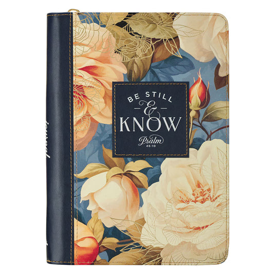 Be Still and Know Serene Roses Faux Leather Journal