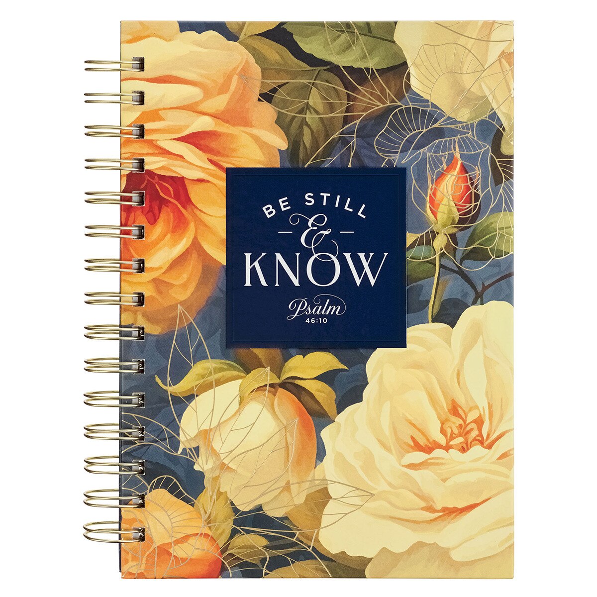 Be Still and Know Yellow Rose Spiral Journal - Psalm 46:10
