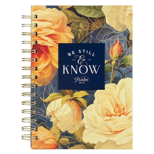 Be Still and Know Yellow Rose Spiral Journal - Psalm 46:10