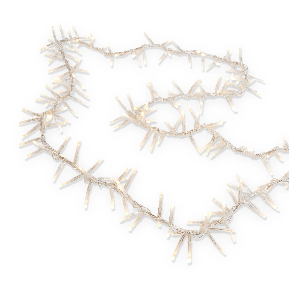 19.6' Connectable Cluster Gld Clear Wire W/600 White Lights W/Remote