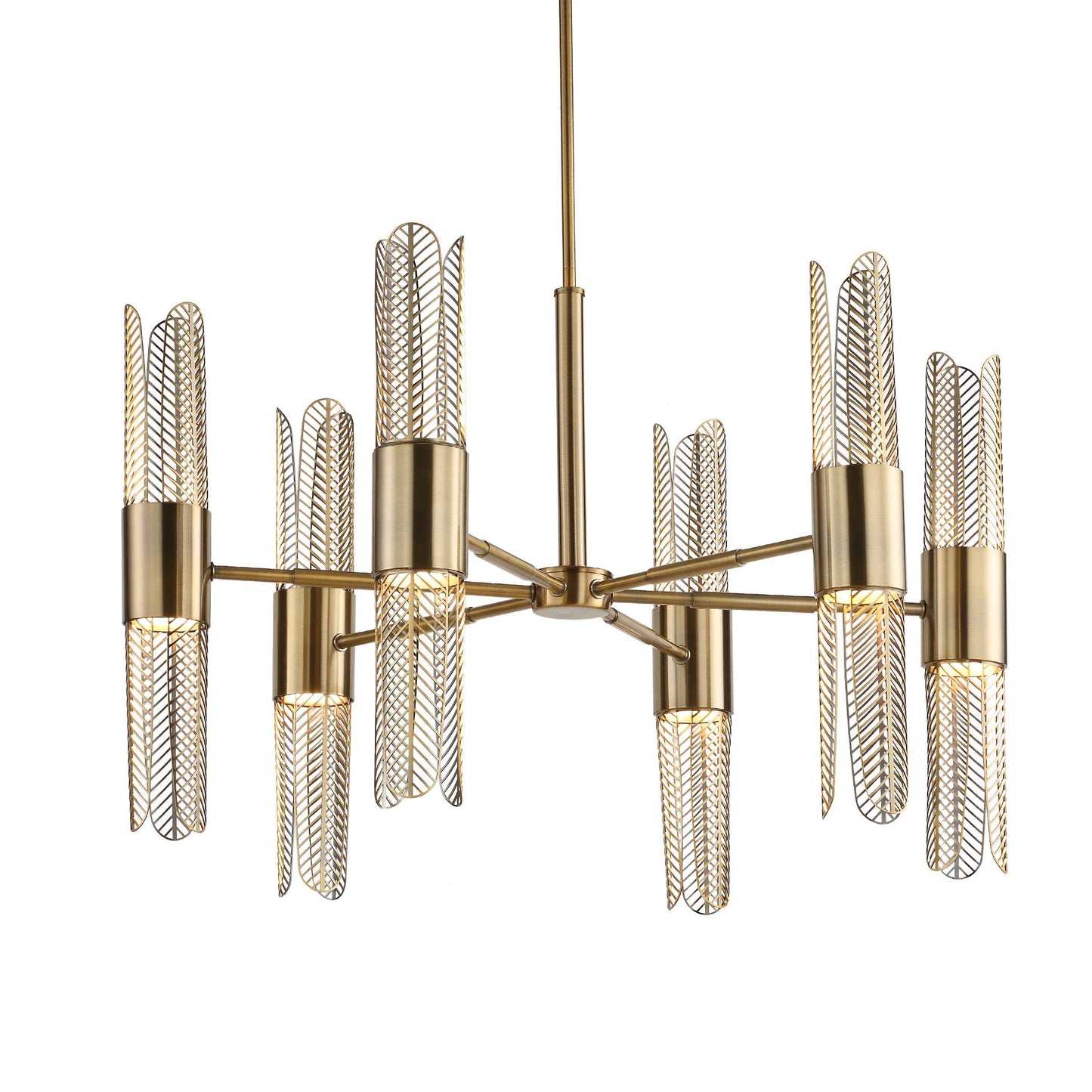 Uttermost Cret 12 Light Brass Chandelier