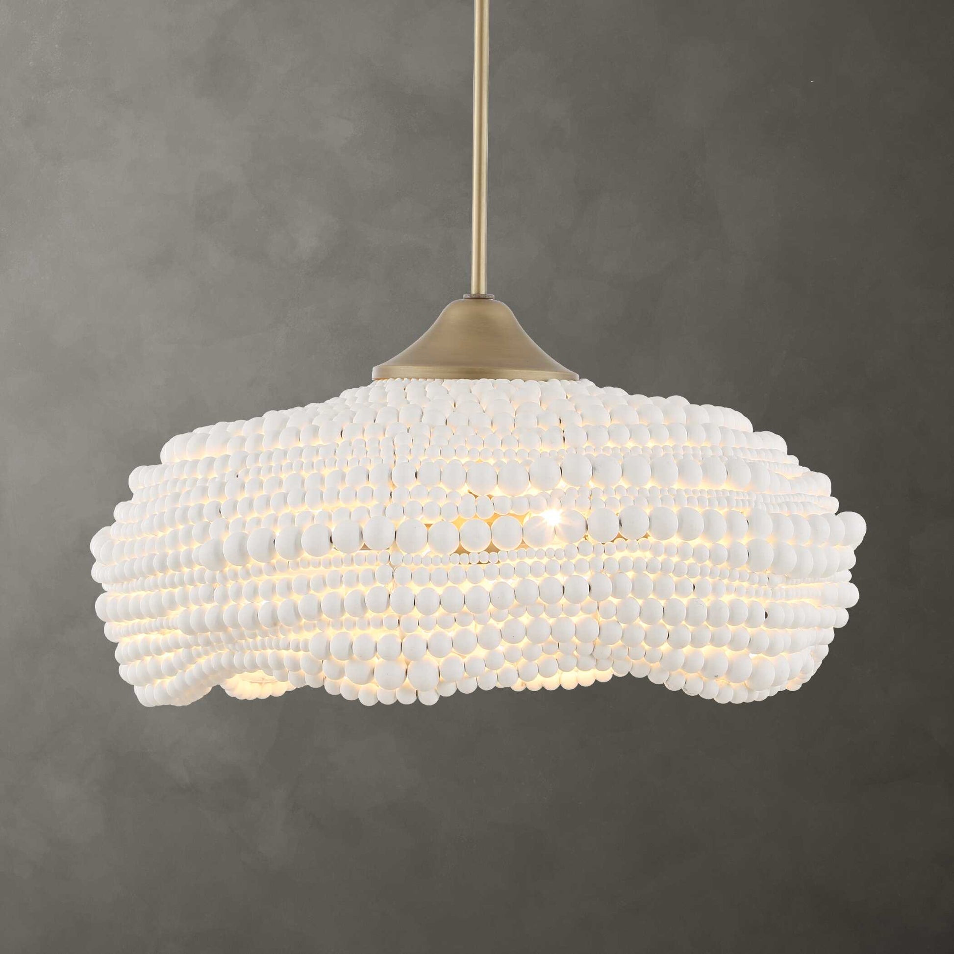 Uttermost Biddeford 5 Light White Beaded Pendant