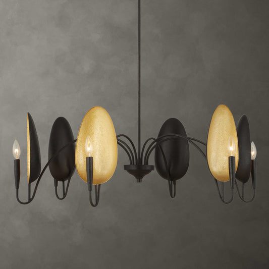 Uttermost Warwick 6 Light Matte Black Chandelier