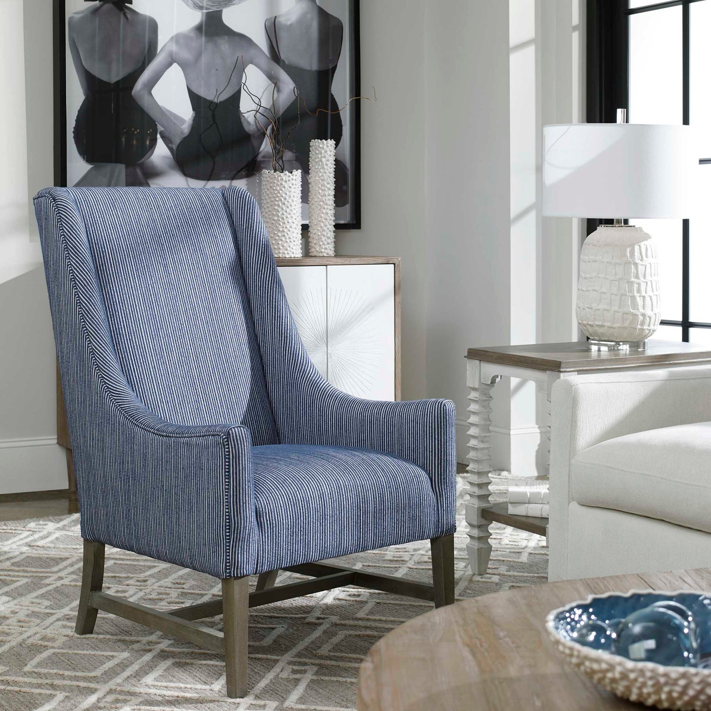 Uttermost Caelina Textured White Table Lamp