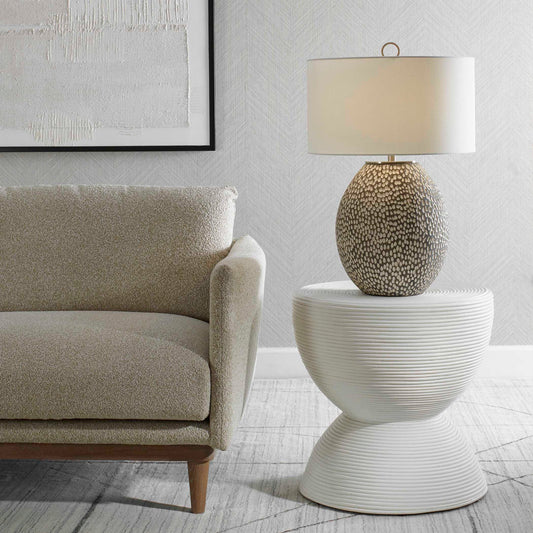 Uttermost Cyprien Gray White Table Lamp