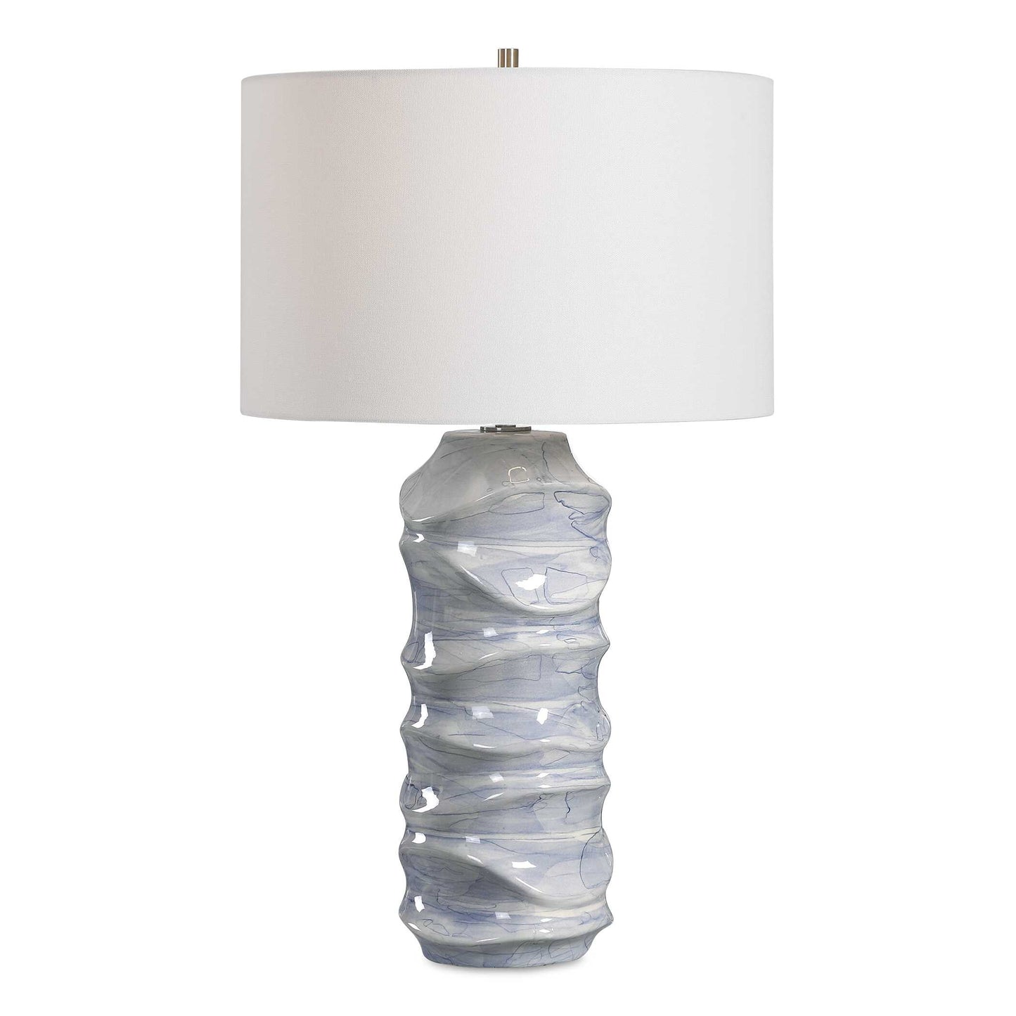 Uttermost Waves Blue & White Table Lamp