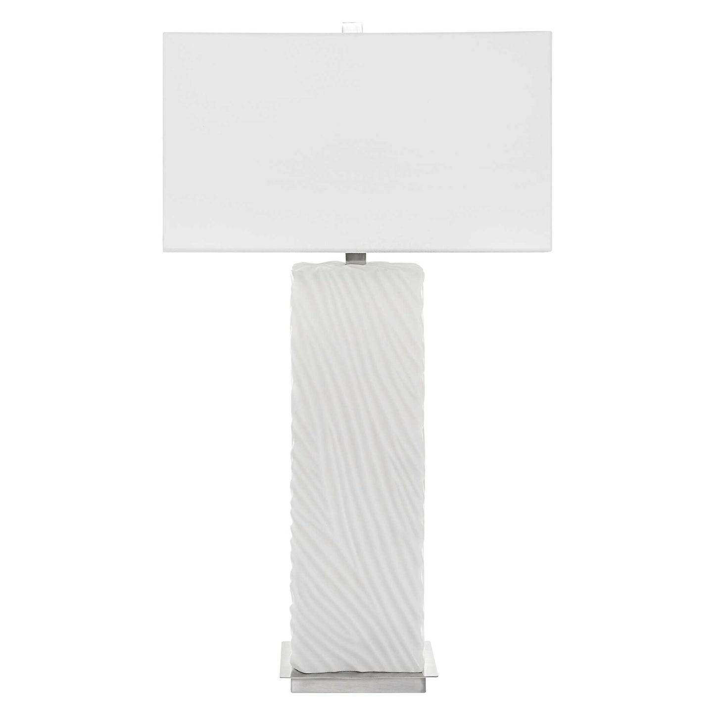 Uttermost Pillar White Marble Table Lamp