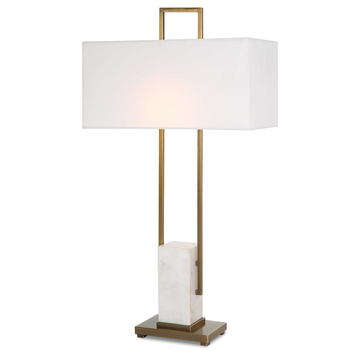 Uttermost Column White Marble Table Lamp