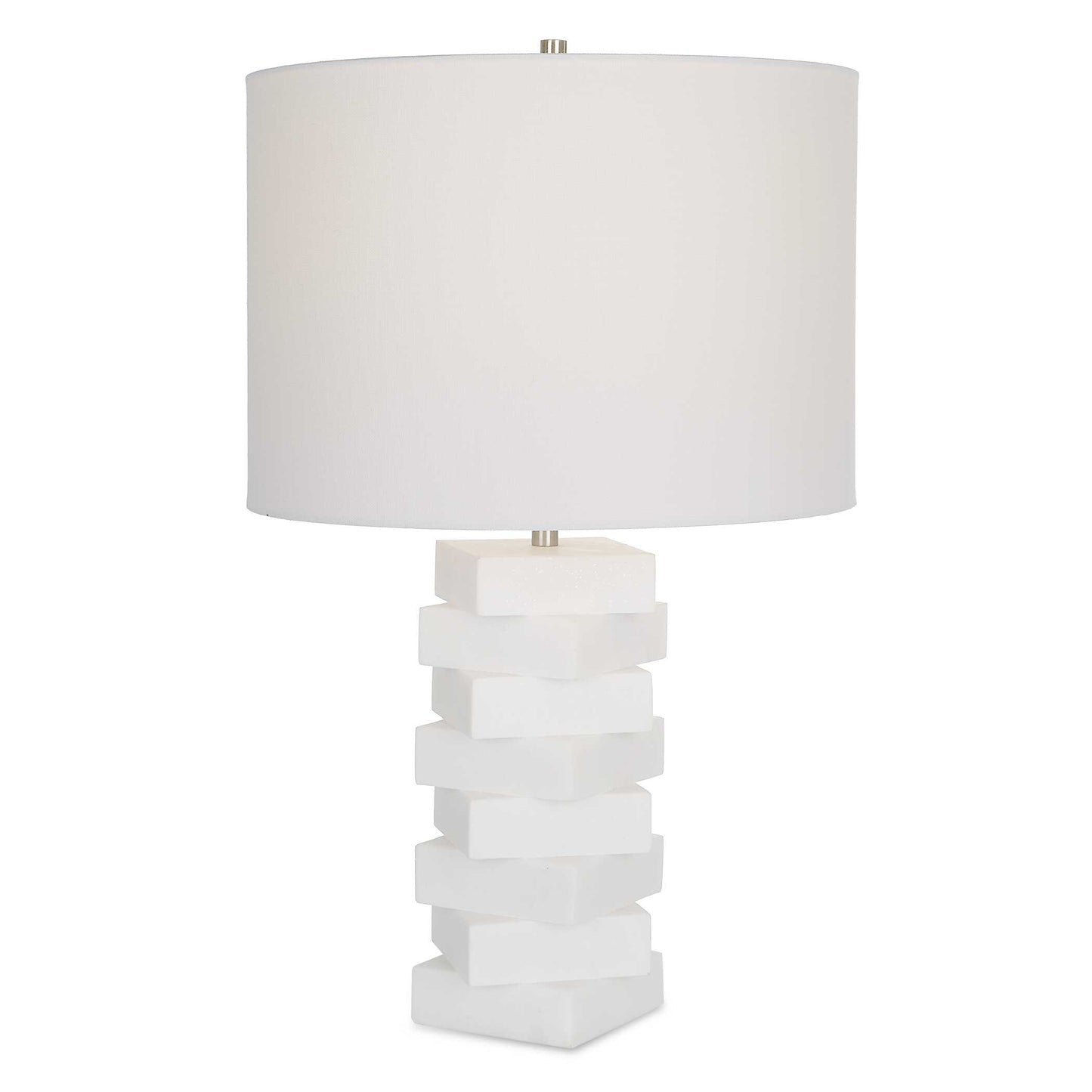 Uttermost Ascent White Geometric Table Lamp
