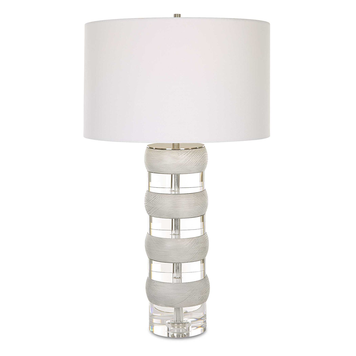 Uttermost Band Together Crystal & Wood Table Lamp