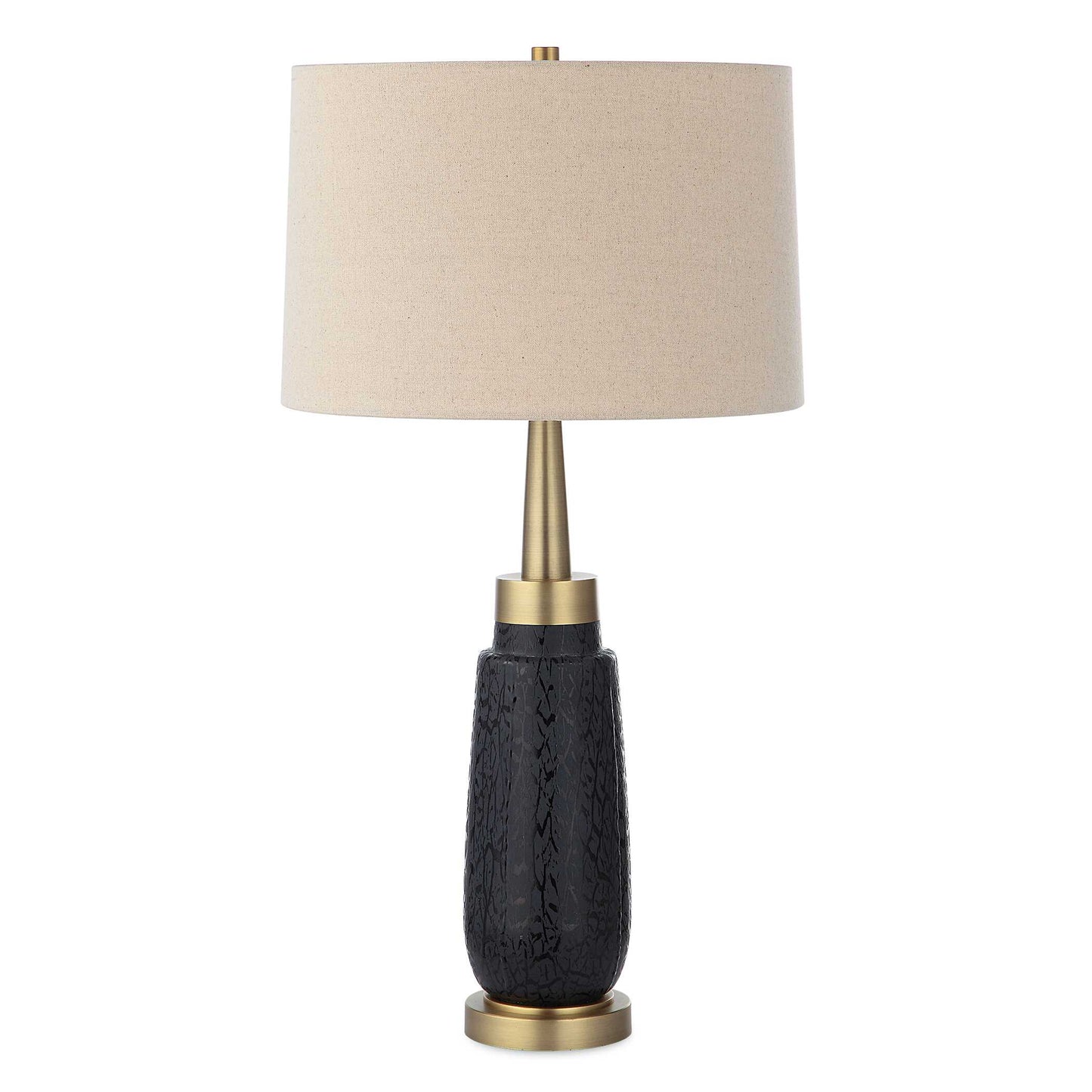 Uttermost Spyglass Black Wood Grain Table Lamp