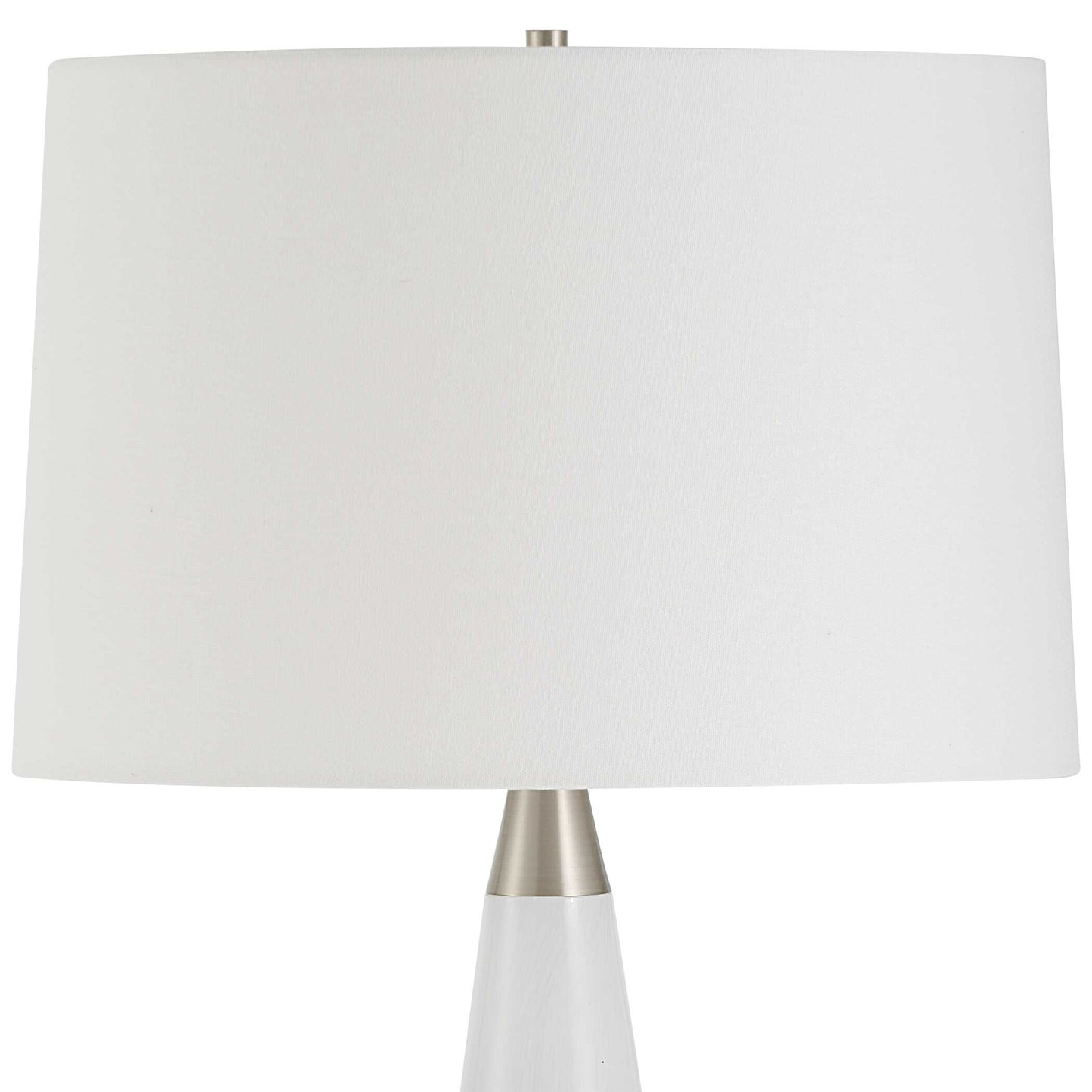 Uttermost Quinn White & Silver Table Lamp