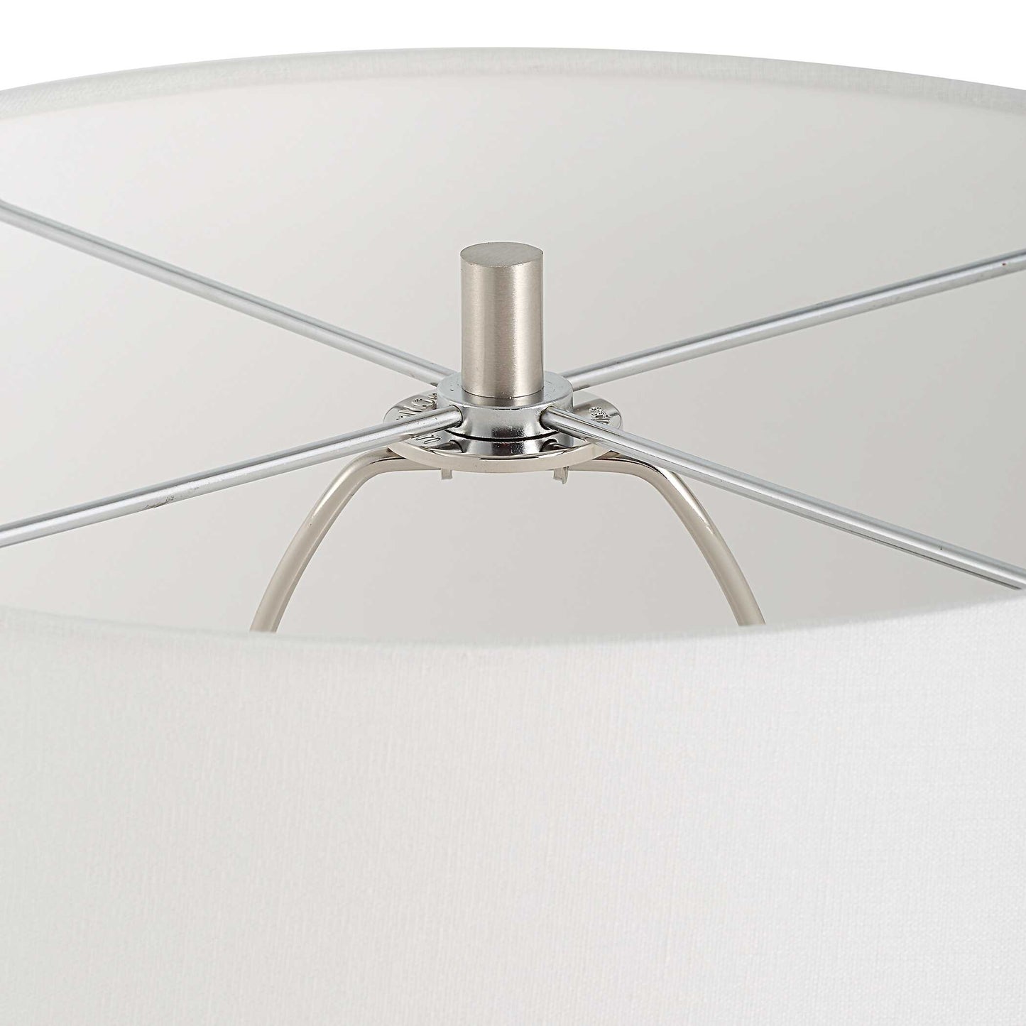 Uttermost Quinn White & Silver Table Lamp