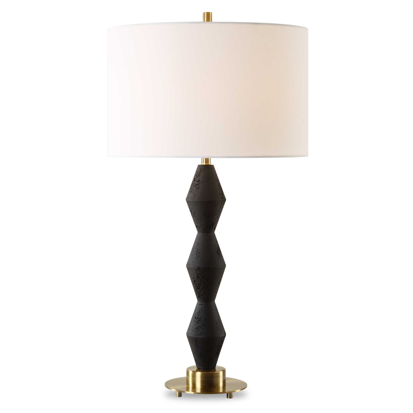 Uttermost Threefold Black Stone Table Lamp