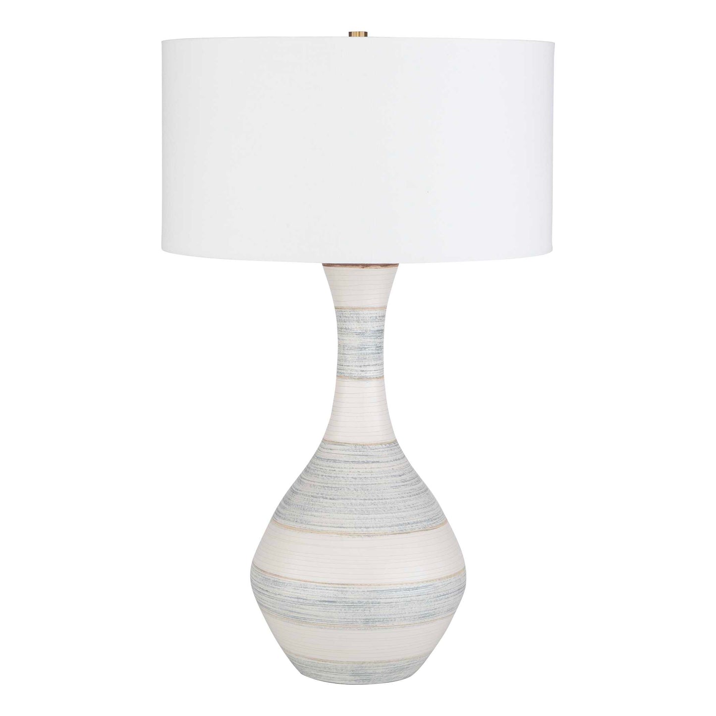 Uttermost Potter Striped Ivory Blue Table Lamp