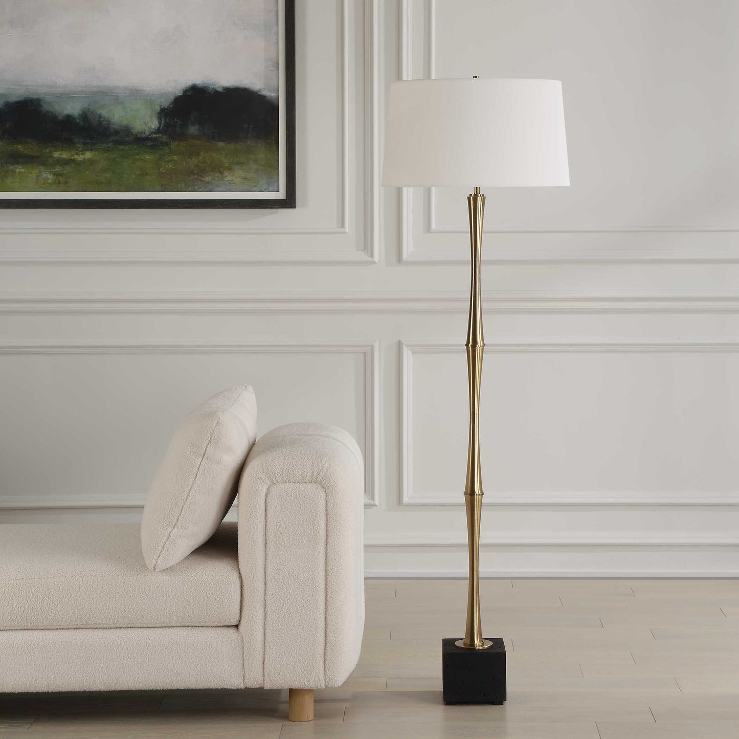 Uttermost Shino Antique Brass Floor Lamp