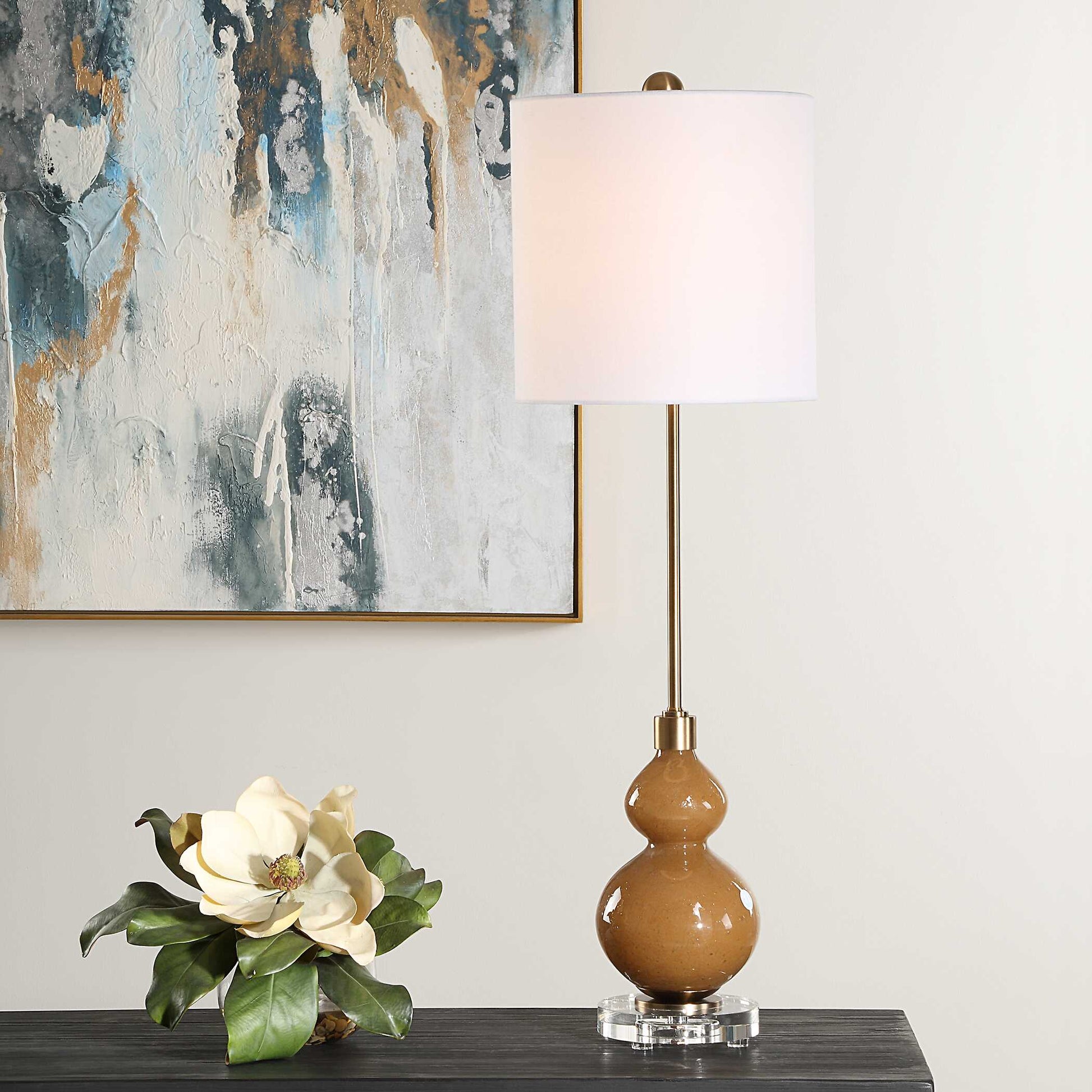 Uttermost Sienna Caramel Glass Buffet Lamp
