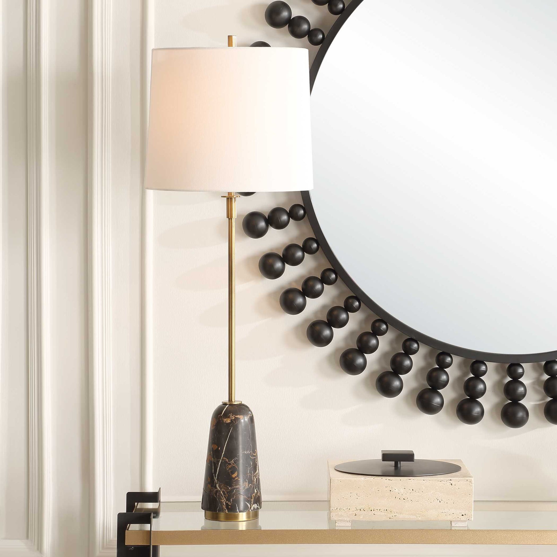 Uttermost Jenson Black Marble Buffet Lamp