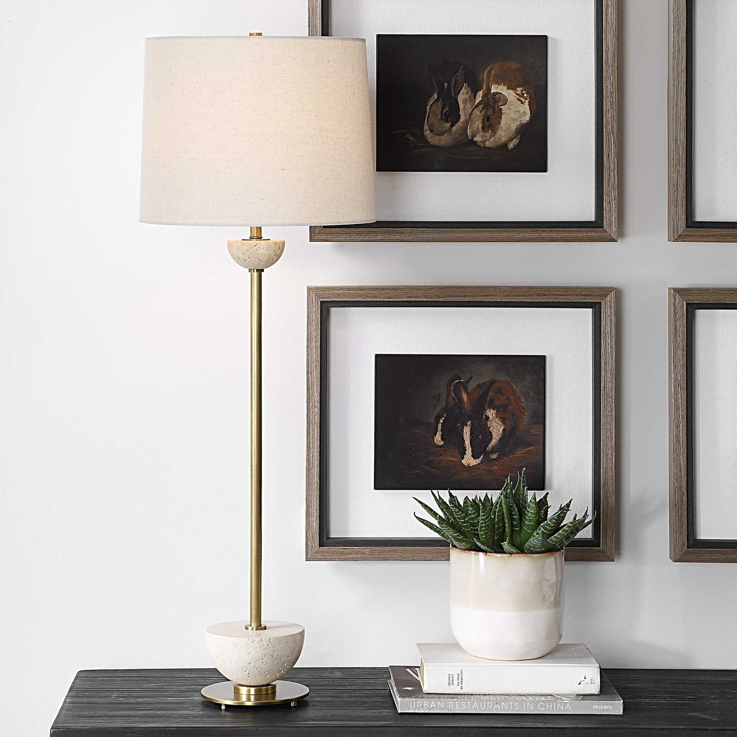 Uttermost Hemisphere Brass Buffet Lamp