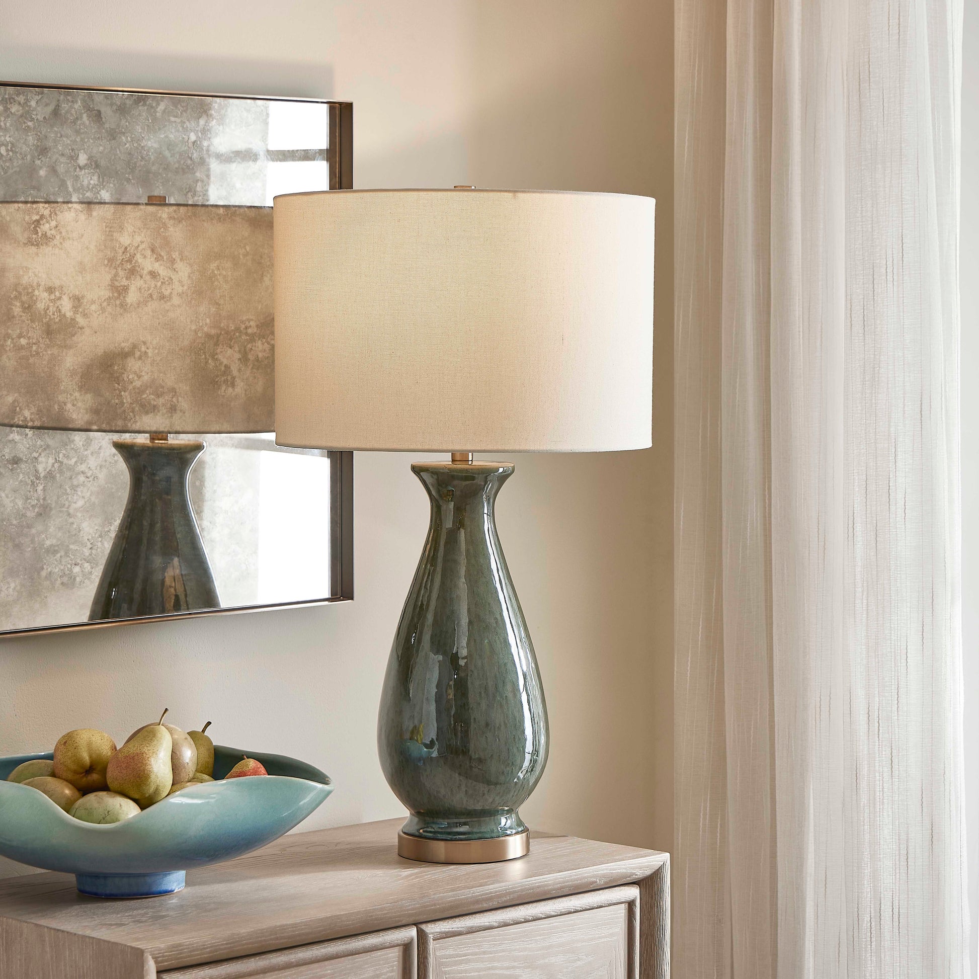 Uttermost Colestin Deep Green Table Lamp