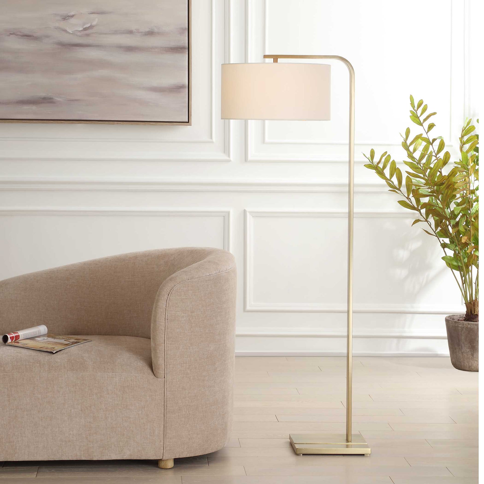Uttermost Laight Antique Brass Floor Lamp