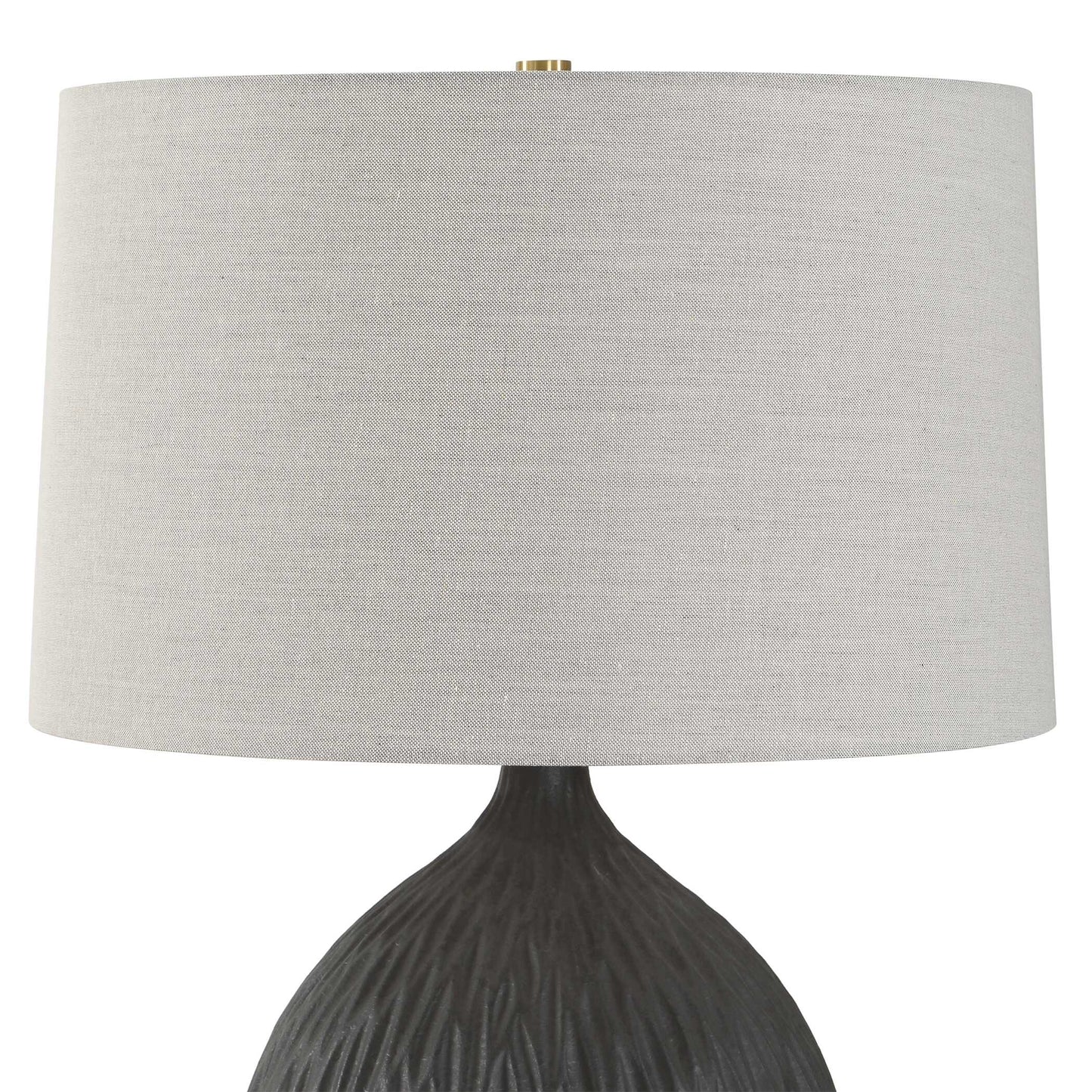 Uttermost Levee Satin Black Table Lamp
