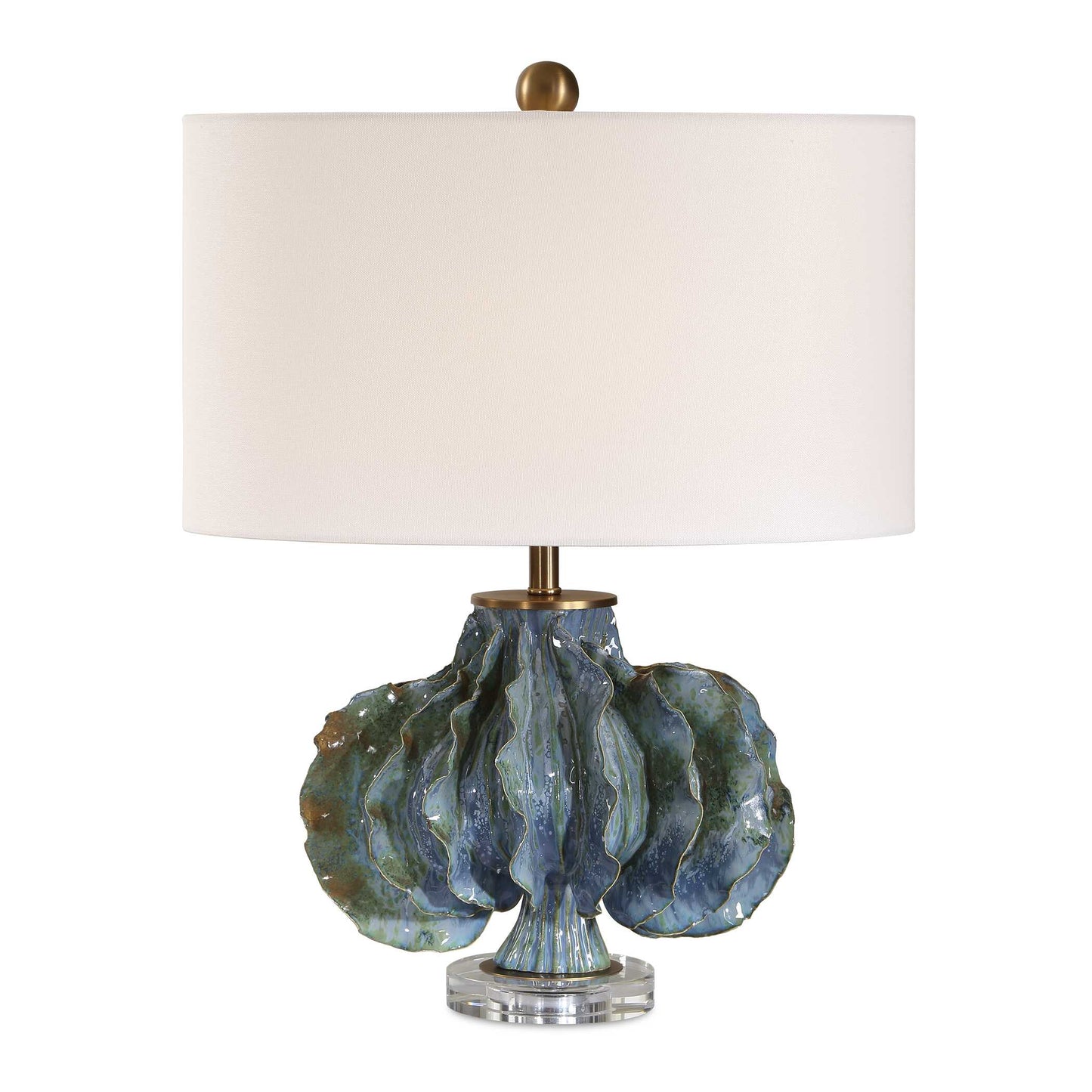 Uttermost Ruffle Up Blue Green Table Lamp