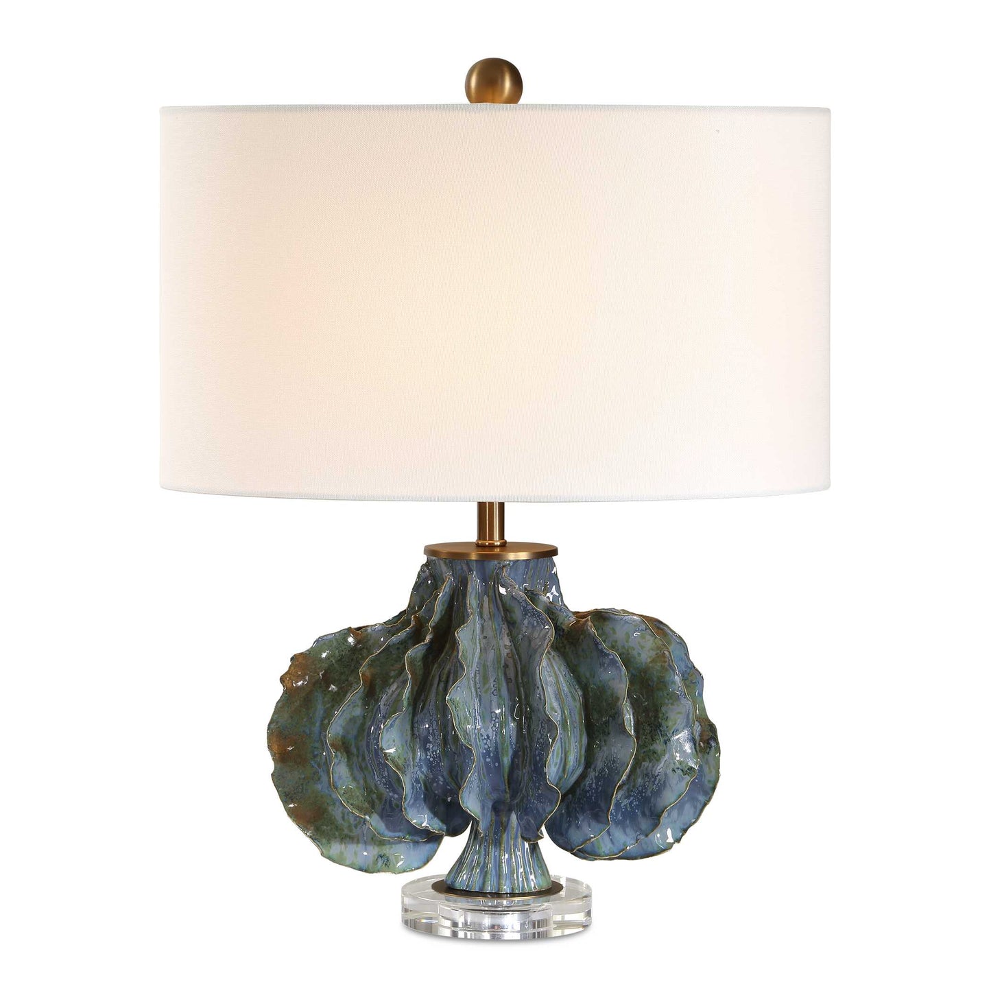 Uttermost Ruffle Up Blue Green Table Lamp