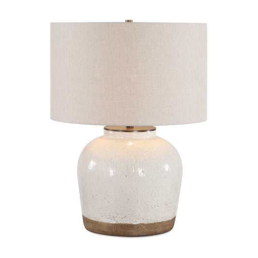 Uttermost Jarret Glaze White Table Lamp - Brown,White
