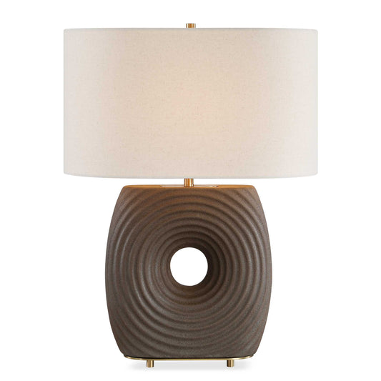 Uttermost Geno Concentric Ribbed Table Lamp - Brown