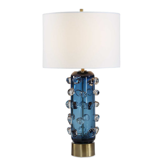 Uttermost Aura Blue Table Lamp - Blue,Brass,Gold