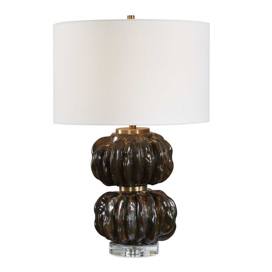 Uttermost Jaudon Stacked Bronze Table Lamp - Black,Bronze,Brown
