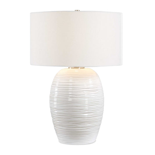 Uttermost Alkman White Glaze Table Lamp - White