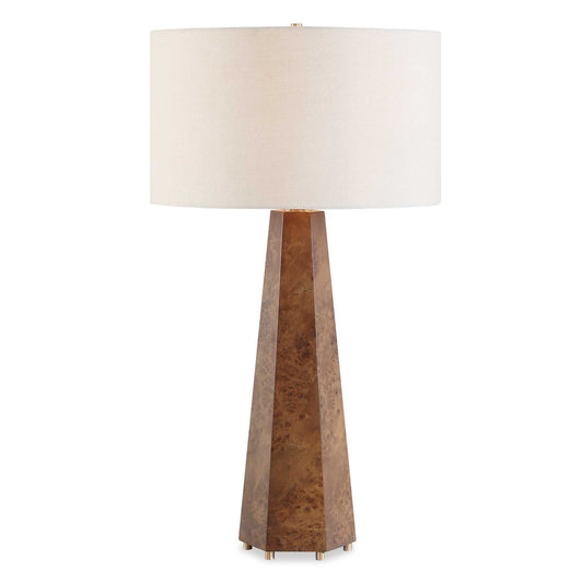 Uttermost McCaffrey Tapered Burl Table Lamp - Woodtone