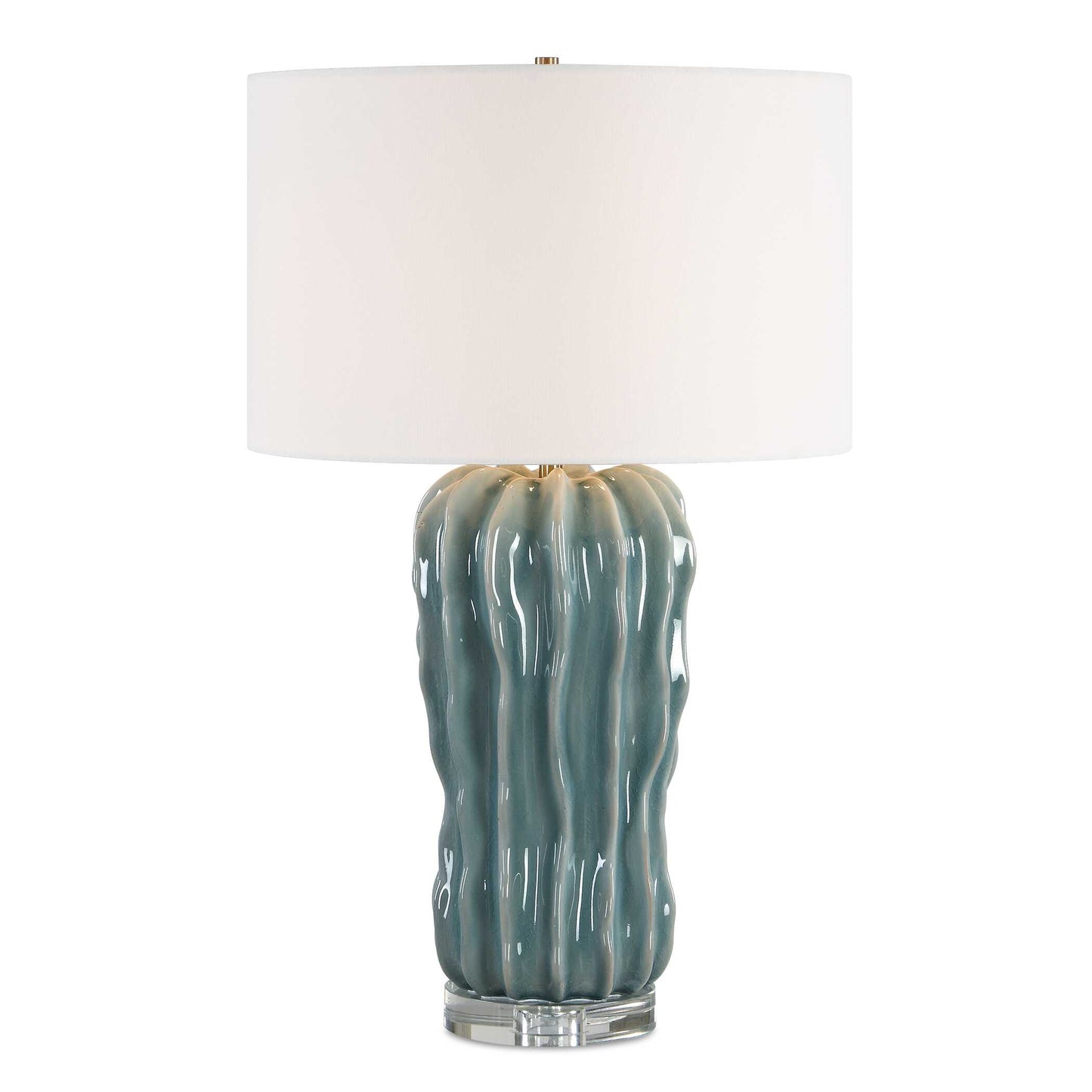 Uttermost Niese Light Blue Glaze Table Lamp - Blue