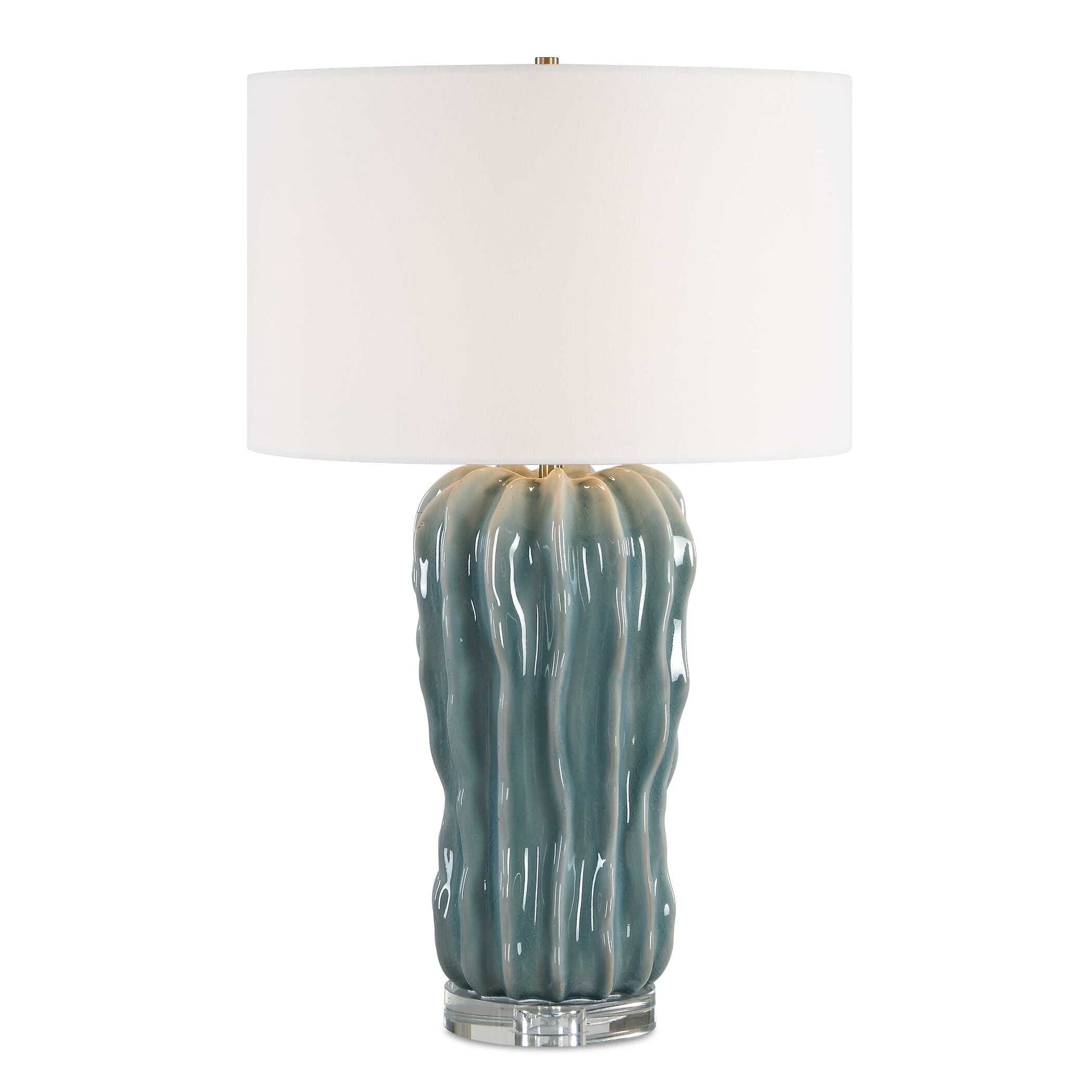 Uttermost Niese Light Blue Glaze Table Lamp - Blue