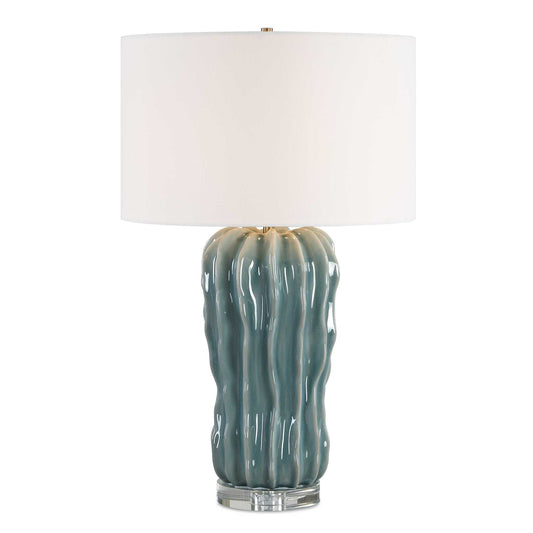 Uttermost Niese Light Blue Glaze Table Lamp - Blue