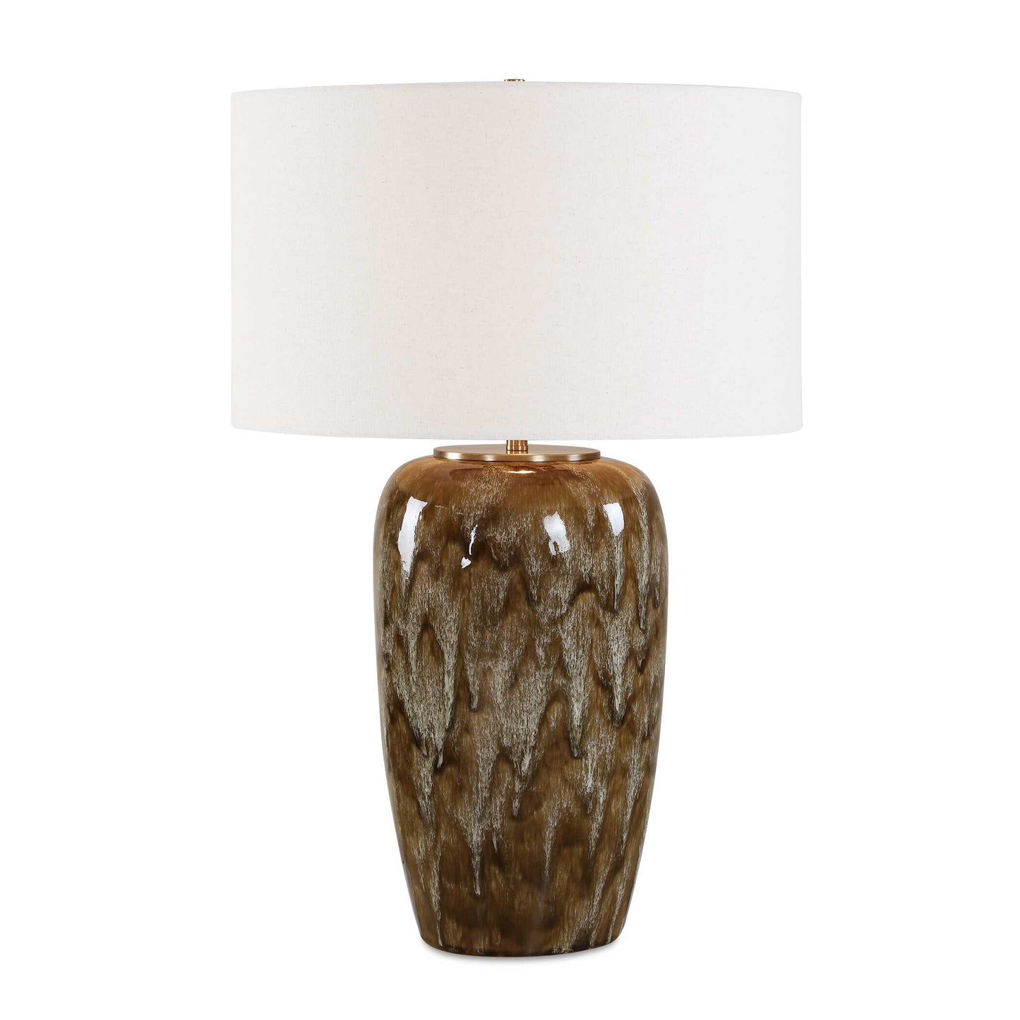Uttermost Torrence Glazed Table Lamp - Brown,White