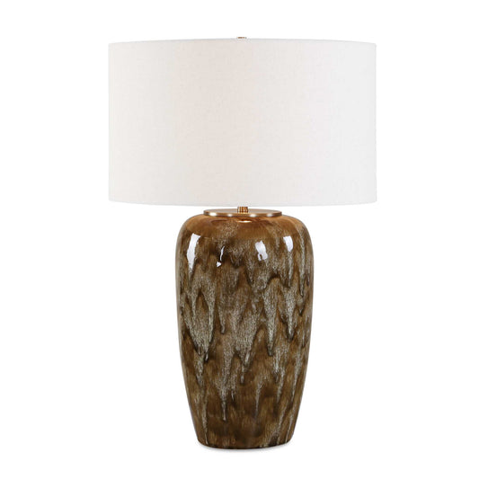 Uttermost Torrence Glazed Table Lamp - Brown,White