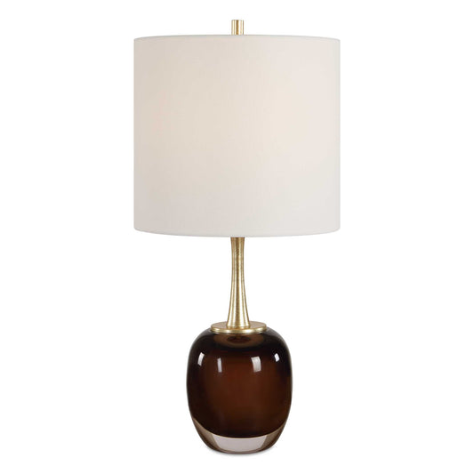 Uttermost Vannett Dark Amber Table Lamp - Brown,Red