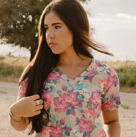 Life Is A Flower V Neck Tee